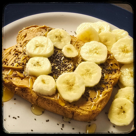 PB Banana Chia Toast w/Honey